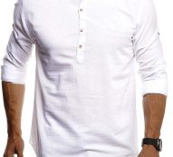 Ericdress Stand Collar Plain Casual Slim Men’s Shirt