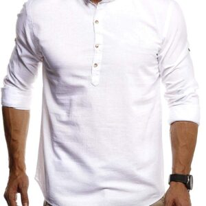 Ericdress Stand Collar Plain Casual Slim Men's Shirt