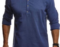 Ericdress Stand Collar Plain Casual Slim Men’s Shirt