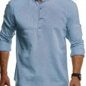 Ericdress Stand Collar Plain Casual Slim Men’s Shirt