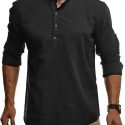 Ericdress Stand Collar Plain Casual Slim Men’s Shirt