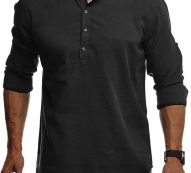 Ericdress Stand Collar Plain Casual Slim Men’s Shirt