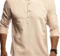 Ericdress Stand Collar Plain Casual Slim Men’s Shirt