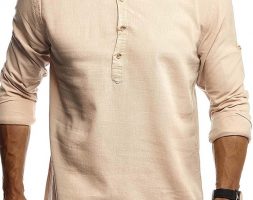 Ericdress Stand Collar Plain Casual Slim Men’s Shirt