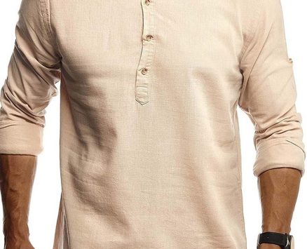 Ericdress Stand Collar Plain Casual Slim Men’s Shirt