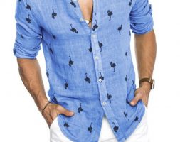 Ericdress Stand Collar Print Animal Loose Single-Breasted Men’s Shirt