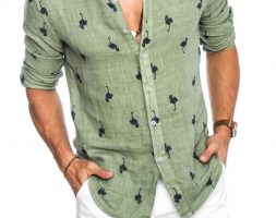 Ericdress Stand Collar Print Animal Loose Single-Breasted Men’s Shirt