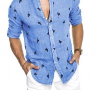 Ericdress Stand Collar Print Animal Loose Single-Breasted Men’s Shirt
