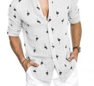 Ericdress Stand Collar Print Animal Loose Single-Breasted Men’s Shirt