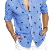 Ericdress Stand Collar Print Animal Loose Single-Breasted Men’s Shirt