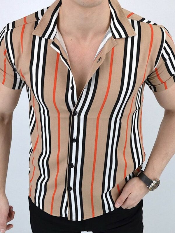 Ericdress Stripe Casual Button Single-Breasted Men's Shirt