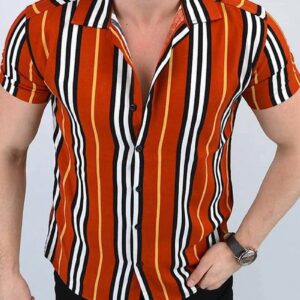 Ericdress Stripe Casual Button Single-Breasted Men's Shirt