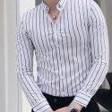 Ericdress Stripe Lapel Korean Slim Single-Breasted Men’s Shirt