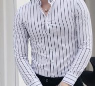 Ericdress Stripe Lapel Korean Slim Single-Breasted Men’s Shirt