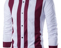 Ericdress Stripe Lapel Slim Single-Breasted Men’s Shirt
