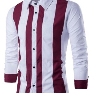 Ericdress Stripe Lapel Slim Single-Breasted Men's Shirt