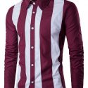 Ericdress Stripe Lapel Slim Single-Breasted Men’s Shirt