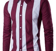 Ericdress Stripe Lapel Slim Single-Breasted Men’s Shirt