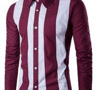Ericdress Stripe Lapel Slim Single-Breasted Men’s Shirt