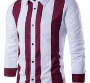 Ericdress Stripe Lapel Slim Single-Breasted Men’s Shirt