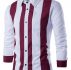 Ericdress Stripe Lapel Slim Single-Breasted Men’s Shirt