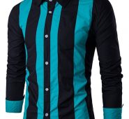 Ericdress Stripe Lapel Slim Single-Breasted Men’s Shirt