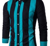 Ericdress Stripe Lapel Slim Single-Breasted Men’s Shirt