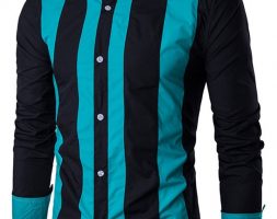 Ericdress Stripe Lapel Slim Single-Breasted Men’s Shirt