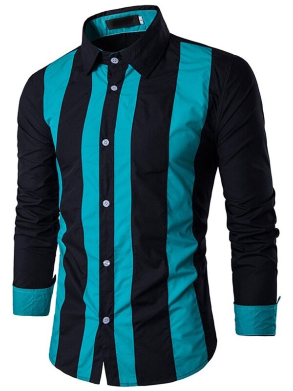 Ericdress Stripe Lapel Slim Single-Breasted Men's Shirt