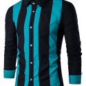 Ericdress Stripe Lapel Slim Single-Breasted Men’s Shirt