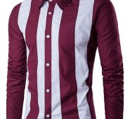 Ericdress Stripe Lapel Slim Single-Breasted Men’s Shirt