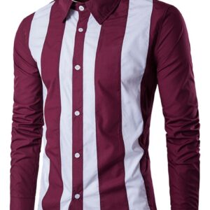 Ericdress Stripe Lapel Slim Single-Breasted Men's Shirt