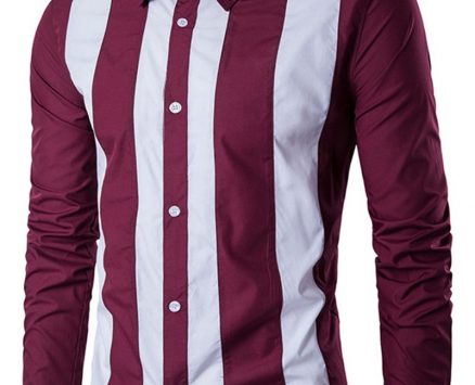 Ericdress Stripe Lapel Slim Single-Breasted Men’s Shirt