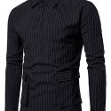 Ericdress Stripe Pocket Men’s Shirt