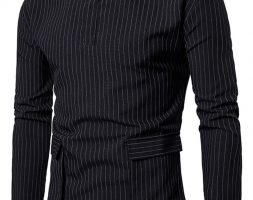 Ericdress Stripe Pocket Men’s Shirt