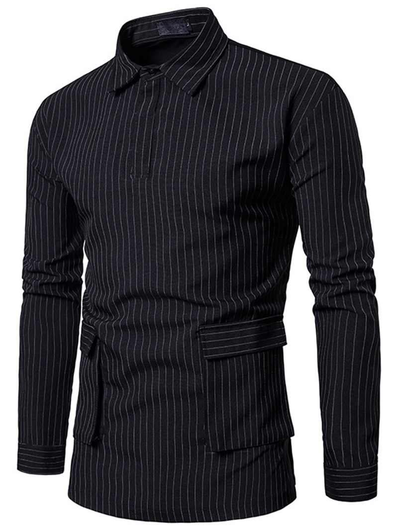 Ericdress Stripe Pocket Men's Shirt