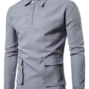 Ericdress Stripe Pocket Men's Shirt