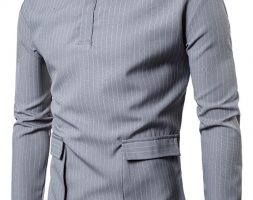 Ericdress Stripe Pocket Men’s Shirt