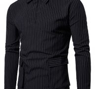 Ericdress Stripe Pocket Men’s Shirt