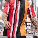 Ericdress Stripe Print Sports Loose Mens T-shirt