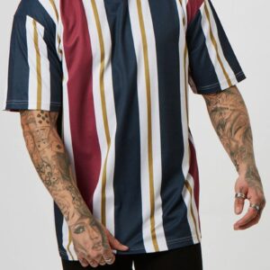 Ericdress Stripe Print Sports Loose Mens T-shirt