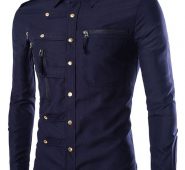 Ericdress Unique Zip Design Men’s Shirt