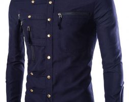 Ericdress Unique Zip Design Men’s Shirt