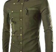 Ericdress Unique Zip Design Men’s Shirt
