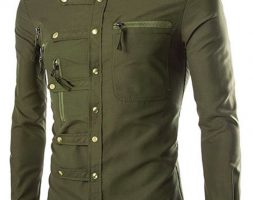 Ericdress Unique Zip Design Men’s Shirt