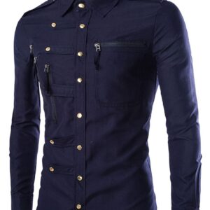 Ericdress Unique Zip Design Men's Shirt