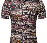 Ericdress Vintage Floral Print Single-Breasted Men’s Shirt