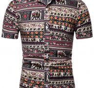 Ericdress Vintage Floral Print Single-Breasted Men’s Shirt