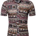 Ericdress Vintage Floral Print Single-Breasted Men’s Shirt