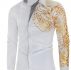 Ericdress Vintage Geometric Lapel Single-Breasted Men’sSlim Shirt